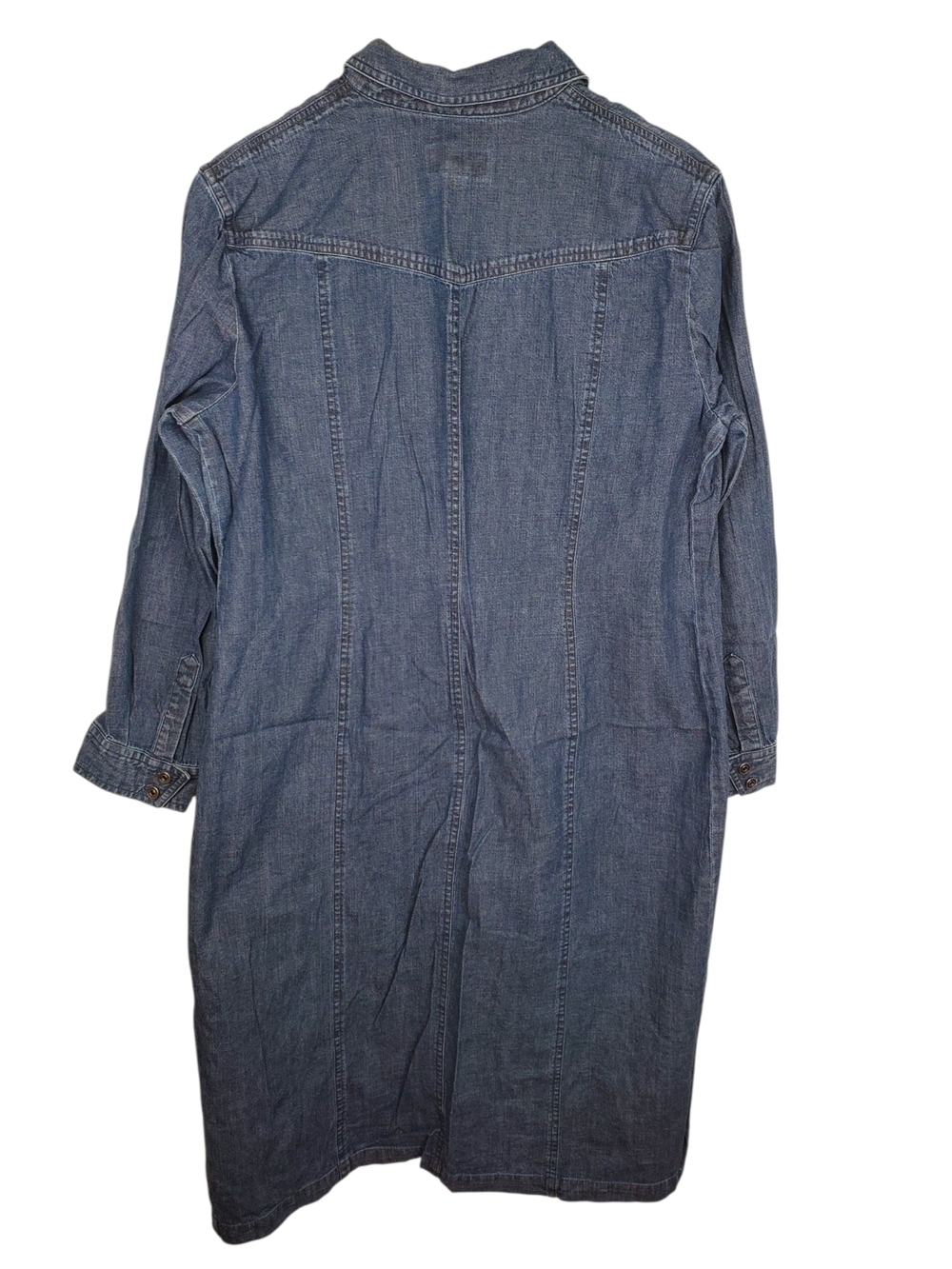 VTG Talbots Denim Shirt Midi Dress Size 16 PETITE – Long Sleeve Blue Jean. #258 - Picture 5 of 11
